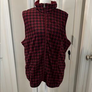 French Laundry Women Red and Black Houndstooth Vest New With Tags Size 2X